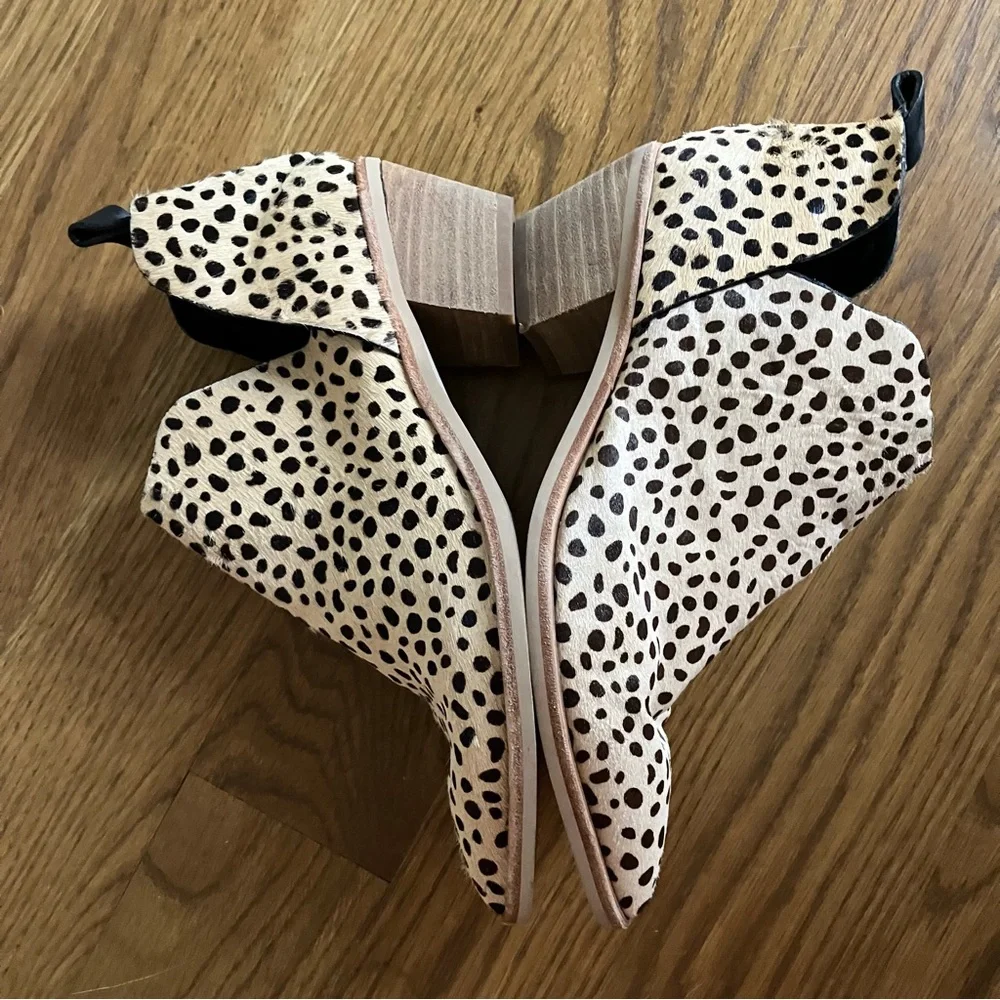Dolce Vita Sonni Ankle Bootie Cheetah Leopard Print Calf Skin Hair Size 6 - Picture 7 of 9